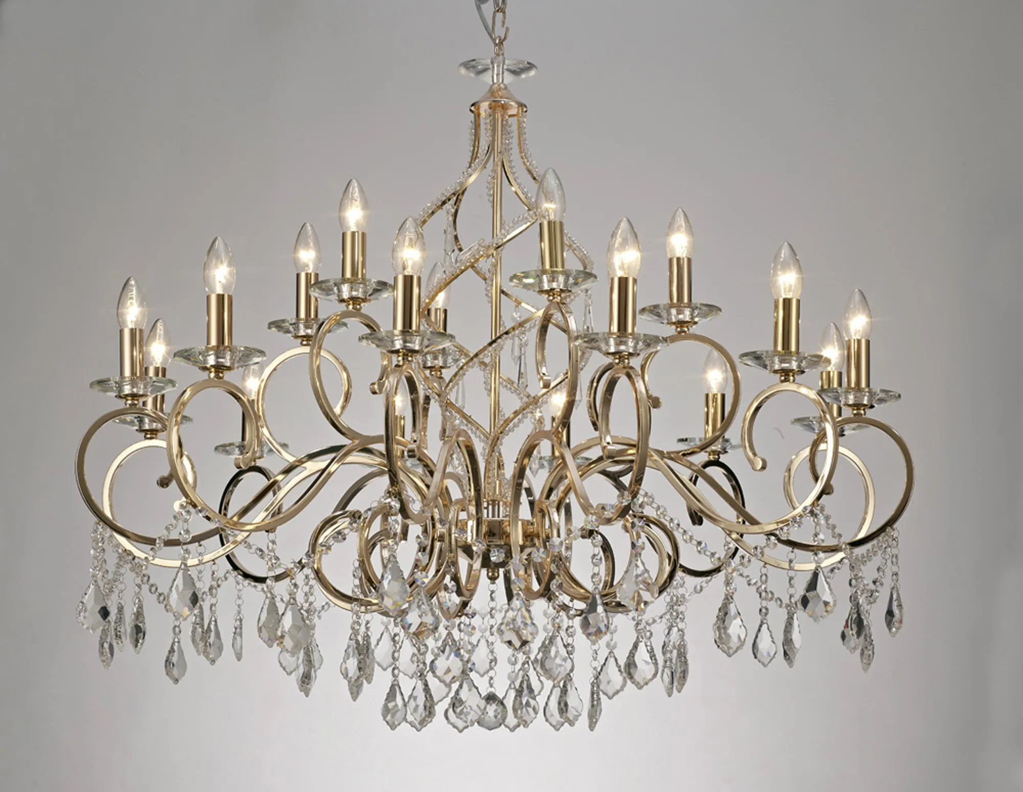 Torino Crystal Ceiling Lights Diyas Tiered Crystal Fittings